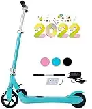 HappyBoard Trottinette Électrique Enfants,5 pouces,Puissante 200W,Vitesse Max 8KM/H,Distance 10KM,Batterie 36V2.2AH,Poids 5KG,Hauteur Réglable,Scooter Electrique Pliable,Meilleur Cadeaux Pas Cher,Bleu