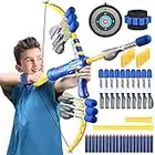 Doloowee Impact Foam Bow and Arrow Set Toy, Kids Archery Set Shoots Targets Over 120 Feet, 1 Bow 10 Arrows with 20 Bullets, Play Indoor and Outdoor for 3 4 5 6 7 8-12 Years Old Boys Girls Toys