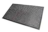 Bravich Non Slip Heavy Duty Rubber Mat with Drainage holes for Indoor and Outdoor Use | Anti Fatigue Easy To Clean, 90x150cm (3x5')- Rubber