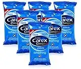 6x Cussons CAREX Refreshing Cleansing WIPES Hand Face & Body 15's Pocket Travel