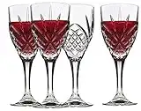 Godinger Wine Glasses, Stemmed Glass Goblets - Dublin Crystal, Set of 4, 10 fluid ounces
