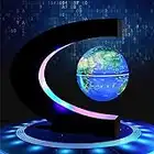 MINGZE Globe Magnetic Floating C Shape Magnetic Levitation Floating Globe Maglev Globes World Map for Teaching Home Office Desk Decoration Birthday Present for Kids Valentine's Day gift