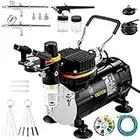 VEVOR Airbrush Kit, Professional Airbrush Set with Compressor, Airbrushing System Kit with Multi-Purpose Dual-Action Gravity Feed Airbrushes, Art Nail Cookie Tatto