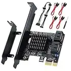 ACTIMED Tarjeta controladora PCI-E a SATA 3.0, Tarjeta de expansión de 4 Puertos SATA III 6 Gbps, Compatible con Ranura PCI Express (1 x 4 x 8 x 16 x), para Windows10/7/8/XP/Vista/Linux.