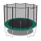 Ultrasport Trampolino da giardino Wave, Ø 305 cm, Compreso il tappetino per saltare, molle, rete sicurezza, Posta rete imbottita e paraspigoli, resistente intemperie, carico massimo 150 kg, Verde