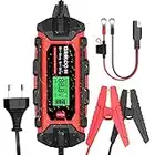 GOOLOO Chargeur Batterie Voitures 4 A 6V/12V S4 Supersafe Chargeur Mainteneur + Réparation Automatique + Écran LCD pour Moto Camion, Batterie AGM, Gel, Wet, SLA,LiFePO4(4-100 Ah)