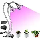 Derlights Lampe de plante, lampe de culture LED 60 W, lumière de croissance double tête de spectre complet, lumière de plante de 80 puces LED pour plantes d'intérieur ..