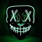 Masque LED vert avec 3 effets de lumière pour fête à thème, Halloween, carnaval et carnaval, costume unisexe de la marque Koh.