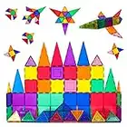 PicassoTiles 60 Piece Set 60pcs Magnet Building Tiles Clear Magnetic 3D Building Blocks Construction Playboards - Creativity beyond Imagination, Inspirational, Recreational, Educational, Conventional