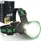 Outdoor Pro Gear Led Headlamp Flashlight [3-AA Batteries Included] Super Bright Zoomable Spotlight Head Lamp for Caving Hunting Hiking Camping. for Men and Women. Emergency Supplies (Green)