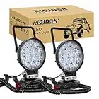 RIGIDON 2 Pcs Faro da ricerca Led, Luce da Lavoro con Base Magnetica, Luce da Ricerca, per Auto Fuoristrada, Camion SUV 4x4 Barca, 4 Pollici 42 W DC 12 V 24V Spotlights Fari di Profondità, 6000K