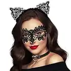 Takmor Venezianische Maske Damen, Spitze Catwoman Maske Maskenball Maske Damen Augenmaske Halloween für Karneval Valentinstag Kostüm Party Nachtclub Gesichtsmaske