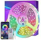 Led Strip Lights with Remote and APP Control, 10m Led Strip Lights, RGB Led Strip Using IC Chips Control Rainbow Colour, USB Powered, Bluetooth Music Sync Color Changing LED Lights for Bedroom,Kitchen