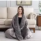 Stiio Weighted Blanket 20 lbs, 60 x 80 Inches Sherpa Weighted Blanket for Adult, Queen Size Bed Weighted Blanket Warm Luxury Heavy Throw Blanket with Premium Glass Beads, Grey