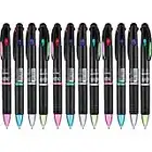 12 Pièces Stylos à Bille Rétractable Stylos Multicolores 4 Couleurs Encre (Noir, Bleu, Rouge et Vert) Stylos à Bille à Encre Gel (12)