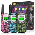 LOOIKOOS Walkie Talkies for Kids, 3 KMs Long Range Walky Talky Radio Kid Toy Gifts for Boys and Girls 3 Pack