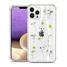 Pnakqil Funda para Apple iPhone 13 Pro MAX 6,7", Brillante y Transparente Funda con Diseño Flores secas artesanales Carcasa Case de Silicona Antigolpes TPU Bumper Cover para iPhone 13 Pro MAX, Flor 1