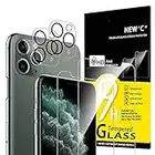 NEW'C [4 Pack, 2 x Protector Pantalla para iPhone 11 Pro Max y 2 x Protector Pantalla Protector de Lente de Cámara - Cristal Templado - Anti-Rayaduras - Ultra Resistente - Cristal Dureza 9H