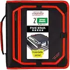 Five Star 2 Inch Zipper Binder, 3 Ring Binder, Expansion Panel, Durable, Red/Black (29052CE8)