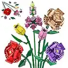 Flower Bouquet Building Blocks Sets,Artificial Flowers, Not Compatible with Lego Flowers,DIY Unique Decoration Home, Botanical Collection Toys Birthday Gifts for 6+ Kids Girls,3 Roses/Lavender/2 Tulip