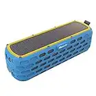 CYBORIS Haut-Parleur Solaire Bluetooth, 30 Heures Playtime 20W Haut-Parleur Stéréo Portable Bluetooth 5.0 avec Carte TF, Haut-Parleur stéréo Solaire alimenté Antichoc et imperméable (Bleu)