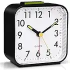 Tisaika Silent Alarm Clocks Bedside Non Ticking Battery Powered Table Clocks Luminous Large Display Snooze Light Function for Bedroom Office