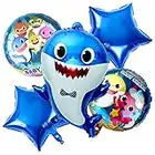 Propsicle Birthday Baby Cute Shark Party Supplies Foil Blue Balloon Pack of 5 Decoration Cartoon Theme