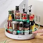 Skroad Drehteller Gewürzregal drehbarer Gewürzhalter Organizer aus Kunststoff für Gewürze Gewürzflaschen Öl Zutaten Gläser Kochen (1 PACK, Grau)