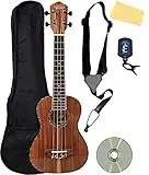 Oscar Schmidt OU5 Koa Concert Ukulele Bundle with Gig Bag, Tuner, Strap, Fender Play Online Lessons, Austin Bazaar Instructional DVD, and Polishing Cloth