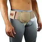 Everyday Medical Garde de Hernie I Ceinture Herniaire Inguinale pour Homme I Côté Gauche ou Droit I Ceinture De Soutien Post-opératoire Pour Hernies De L'aine I Sangle Ajustable à la Taille- S/M BEIGE