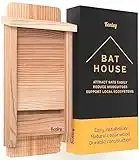 Kenley Bat House - Handcrafted Bat Box for Outside from Cedar Wood - Weatherproof Bat Houses for Outdoors - Bat Boxes Designed to Attract Bats - Easy for Bats to Land and Roost - Quick Installation