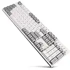 DURGOD Heavy Duty Mechanical Keyboard with Cherry MX Brown Switches N-Key Rollover 104 Keys(PBT Keycaps) Type C Interface for Gamer/Typists/Office/Home (White，ANSI/US)