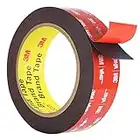 Double Sided Tape Heavy Duty, Waterproof Mounting Foam Tape, 16.4ft Length, 0.94in Width, Strong Adhesive Tape for Car, Wall, LED Strip Light, Home/Office Decor, Made of 3M VHB Tape