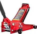 Big Red ATZ830026XR Torin Hydraulic Ultra Low Profile Heavy Duty Steel Service/Floor Jack with Dual Piston Quick Lift Pump, 3 Ton (6,000 lb) Capacity, Red