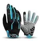 I Kua Fly Gants de Cyclisme Antidérapant Gants VTT Anti-Choc Respirant Gants Velo pour Homme Femme (Bleu,XL)