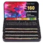 COOL BANK 160 Professional Colored Pencils, Artist Pencils Set for Coloring Books, Premium Artist Soft Series Lead with Vibrant Colors for Sketching, Shading & Coloring in Tin Box