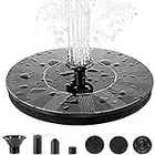 Solar Fountain Pump, 1.4w Circle Garden Solar Water Fountain Solar Powered Water Pump with 6 Nozzles, Solar Pond Pump for Water Feature, Fountain, Pool, Bird Bath, Garden Decoration (Black-1.4W)