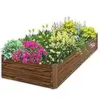 SnugNiture Cama de jardín elevada galvanizada de 8 x 4 x 1 pies, caja de metal grande para exteriores, kit de acero para verduras, flores, hierbas y suculentas