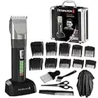 Remington Tondeuse Cheveux [Kit Professionnel] Genius (Moteur Pro résistant, Lames Céramique Auto-Affûtées, Secteur/Sans fil-Batterie Lithium, 10 Sabots, Mallette pro + accessoires) Tondeuse HC5811