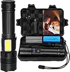 superpow Torches Led Super Bright,20000 Lumens Torch Rechargeable LED Torch XHP160.2,Small Torch,Torches Battery Powered,Powerful Military Tactical Flashlight,7 Lighting Modes with 5000mAh Battery