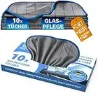 Carbigo® Box 10x Mikrofaser Glastücher – Microfasertuch Glas für streifenfreie Reinigung von Scheiben, Fenster, Gläser – Kristallklare Autoscheiben – Perfekte Microfaser Glastücher 25x25cm (400 GSM)