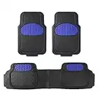 FH Group Car Floor Mats - Heavy - Duty Rubber Floor Mats for Cars, Universal Fit Full Set, Trimmable Automotive Floor Mats, Climaproof Floor Mats for Most Sedan, SUV, Truck Floor Mats Blue