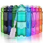 ZORRI Sports Water Bottle Leak Proof, BPA Free Reusable Portable Sports Bottle for Outdoors, Cycling, Camping, Hiking, Fitness, Running, Gym Bottles with Filter, One Click Flip Cap - for Kids/Adults
