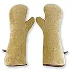 GOLDMAN SERVICE Guantes para Horno de Cocina Profesional, térmicos Resistentes al Calor 350 °C. Manoplas protección para Barbacoa a Alta Temperatura.