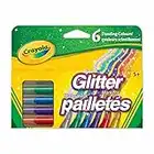 Crayola Canada Glitter Markers 6-Count Arts & Crafts, white-540 (58-8168)