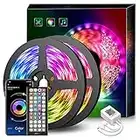 Mexllex LED Strip Lights 30M (2X15M) Music Sync Color Changing 5050 RGB LED Strip 44-Key Remote, Sensitive Built-in Mic, App Controlled (APP+Remote+Mic)