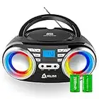 KLIM Boombox B3 Radio con Lettore CD e USB + Radio FM, CD, MP3, AUX + Batteria Ricaricabile + Cassa Bluetooth 4.2 + Modalità con cavo e wireless + Lente migliorata + EQ Digitale [NUOVO 2023]