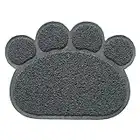 KINGCOO Estera de Arena para Gato, Impermeable Antideslizante Garra Conformado Alfombrilla para Arenero Estera para Caja de Arena de Mascotas,PVC,30cm x 40 cm (Gris)