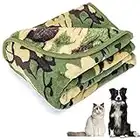 Nobleza Coperta per Cane Gatto Lavabile Soffice Durevole, Morbida Coperta di Flanella per Cani e Gatti, per Cani, Gatti, Conigli e Altri Animali Domestici, Verde Mimetico 100 * 80 cm