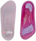 Airplus Women's Gel Orthotic Insole, Heel & Arch Support, Superior Comfort & Stability, Clear, Medium